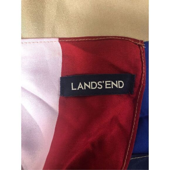 Lands’ End Women’s Pink and Blue Large Box Scarf / wrap cover up. - Picture 6 of 8